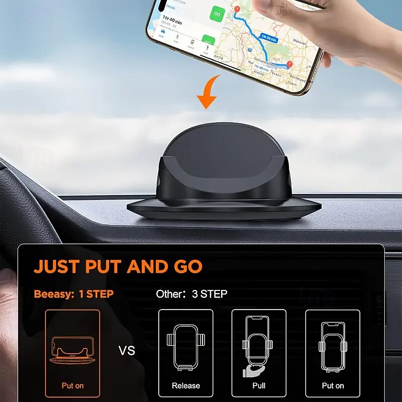 Car Phone Mount Dashboard Phone Mount Adapter 360 Rotating Car Phone Holder Suction Cup Silicone Car Dash Pad Anti-Slip Desktop iPhone Phone Stand4