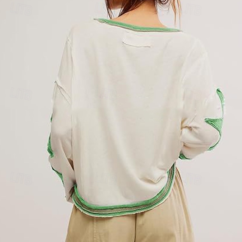 Women's Pullover Sweatshirt Lounge Top Long Sleeve Top Athleisure Graphic Fashion Gym Running Fitness Sportswear Activewear White3