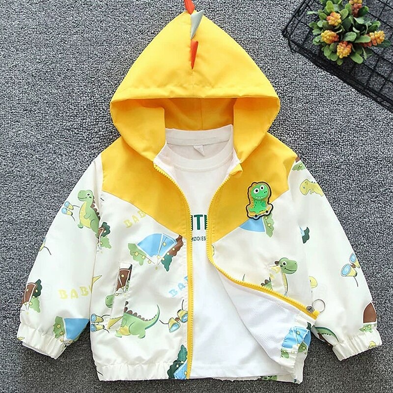 Kids Boys' Hiking Jacket Outdoor Jacket Baseball Jackets Outerwear Color Block Long Sleeve Zipper Pocket Lightweight Comfort Windproof Coat Outdoor Fashion Daily Earth Yellow Milk Green Spring Fall 43