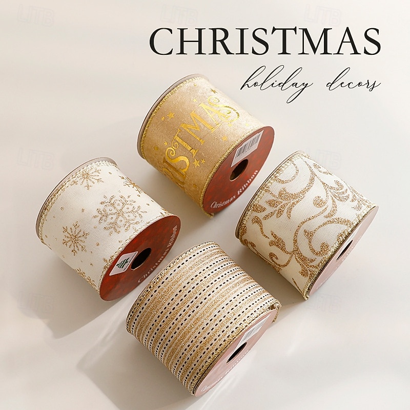 4 Pcs Christmas Ribbon Ornaments, DIY Holiday Decoration for Xmas Tree, Festive Silk Ribbons for Holiday Scene Setup, Tree Decor Accessories