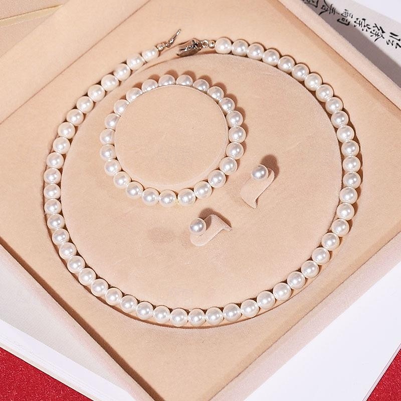 3pcs Necklace Pearl Necklace For Women's Street Gift Daily Alloy Classic3