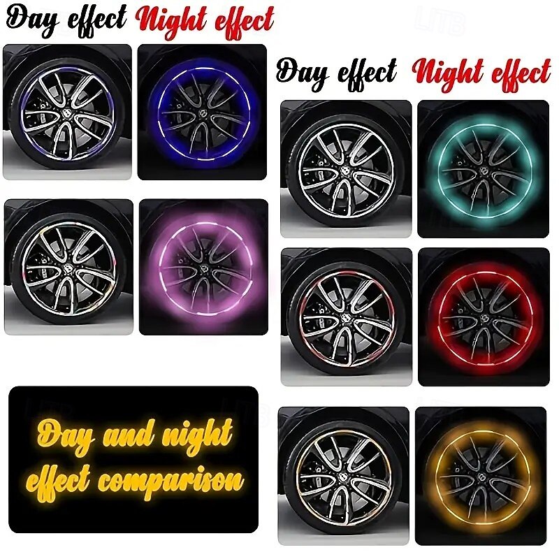 20pcs Reflective Wheel Rim Stickers – Glow in The Dark Safety Decals for Cars, Motorcycles & Bicycles3