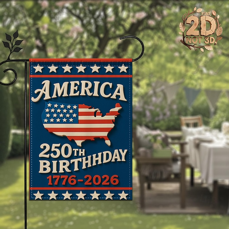 1776-2026 USA 250th Anniversary Garden Flag, Patriotic American Yard Banner for Independence Day, Outdoor House, Lawn, or Birthday Decoration3