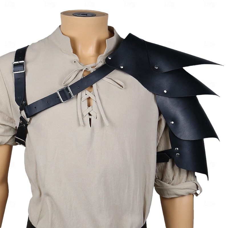 Retro Vintage Medieval Renaissance Armor Waist Belt Shoulder Armor Warrior Viking Fancy Dress Men's Viking Halloween Carnival Performance LARP Ren Faire Adults3