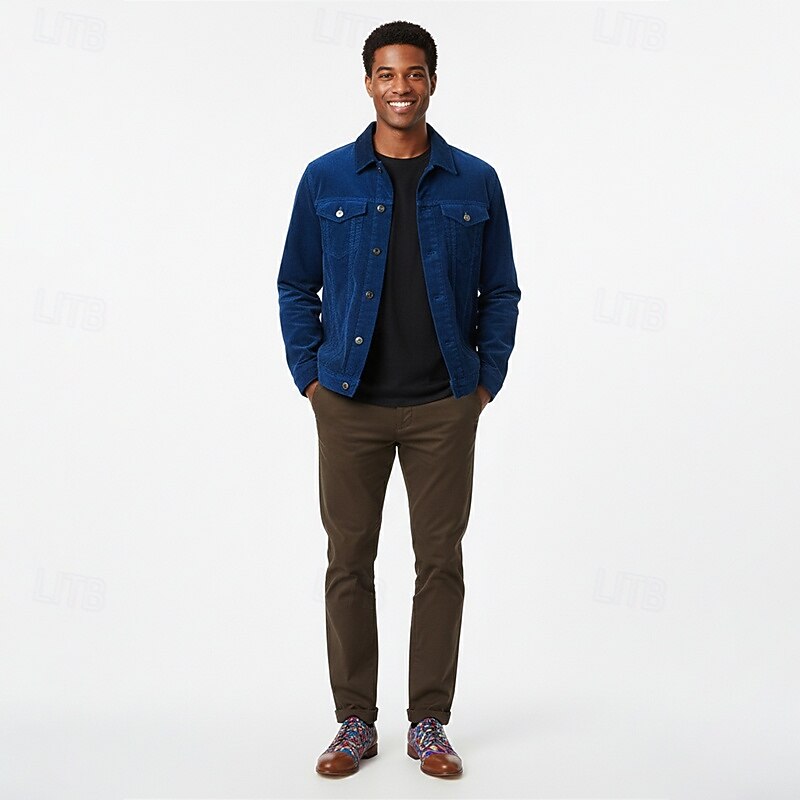 Men's Blue Jacquard Fabric Oxford Shoes – Lace-Up Dress Shoes with Leather Toe Cap for Weddings, Banquets and Parties2