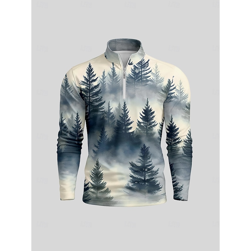 Men's Golf Polo Shirt Dark Green Long Sleeve Top Golf Attire Clothes Outfits Wear Apparel4