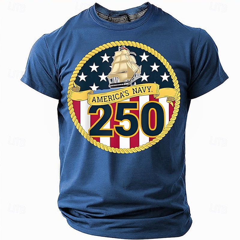 Men's America's 250th Anniversary T Shirt Short Sleeve T shirt 3D Print Crew Neck Shirt Daily Military Street Daily Black Red Blue Summer Spring Clothing Apparel S M L XL XXL XXXL2