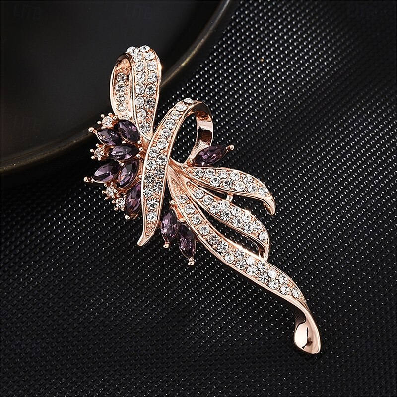 Brooches Classic Retro Flower Elegant Fashion Brooch Jewelry Blue Purple For Wedding Party Gift Engagement Prom Festival