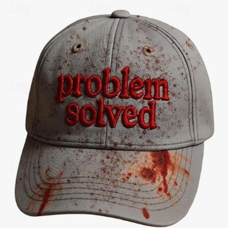 Men's Baseball Cap Sun Hat Trucker Hat Black Dark Navy Polyester Embroidered Fashion Casual Halloween Party Festival Letter Blood stains Adjustable Sunscreen3