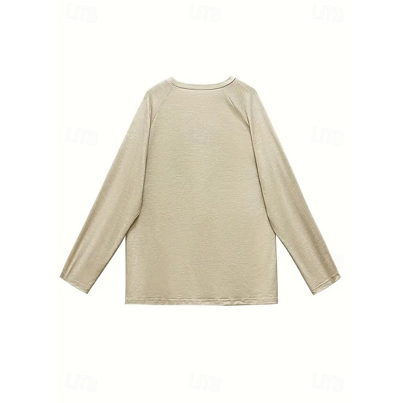 Christmas Women's T Shirt Graphic Santa Claus Giraffe Vintage Stylish Casual Long Sleeve Crew Neck Long Tops Daily Going out Weekend Print White Blue Khaki Spring Fall Winter3