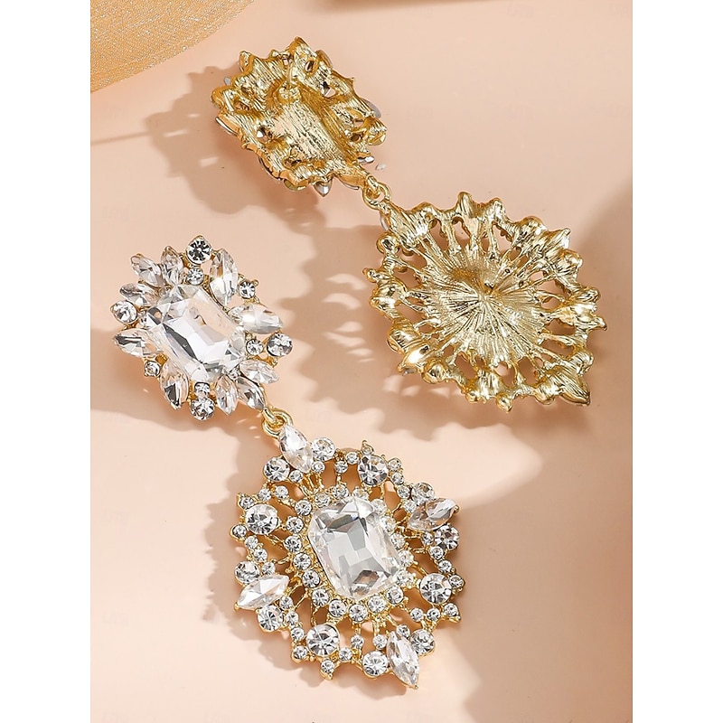Women's Large Crystal Drop Earrings - Sparkling Statement Jewelry for Party Outfits, Weddings & Evening Glamour3