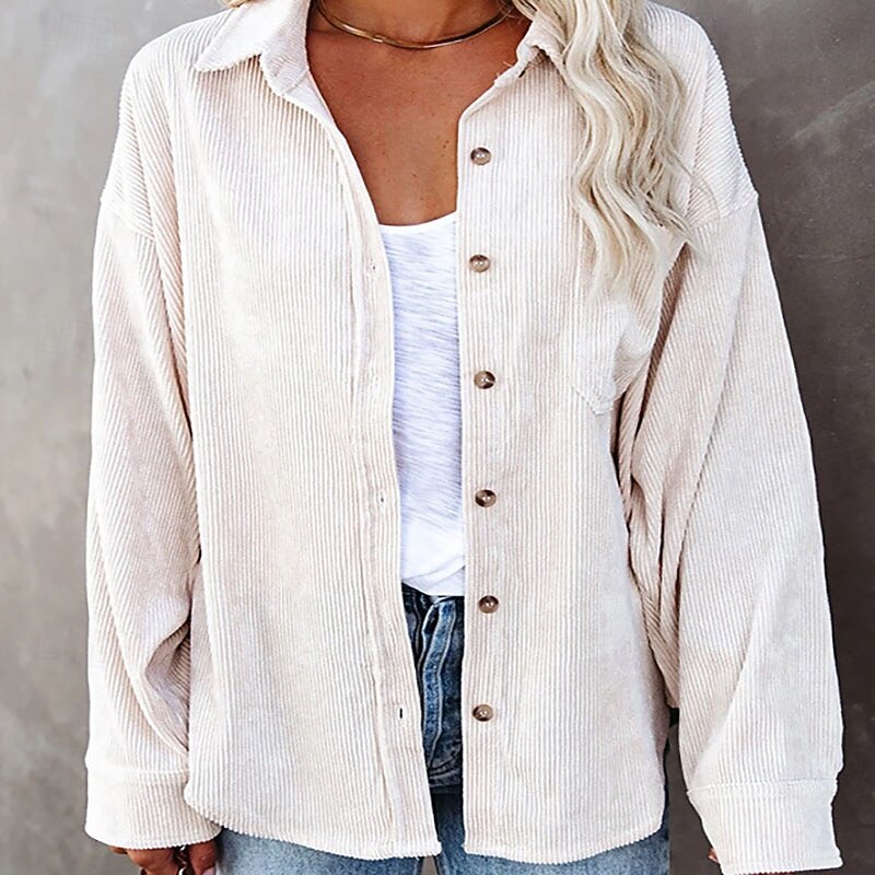 Women's Winter Coat Warm Comfortable Pocket Buttons Casual Plain Vacation Street Daily Wear Going out Regular Turndown Regular Fit Long Sleeve Outerwear Navy Black White Fall Winter