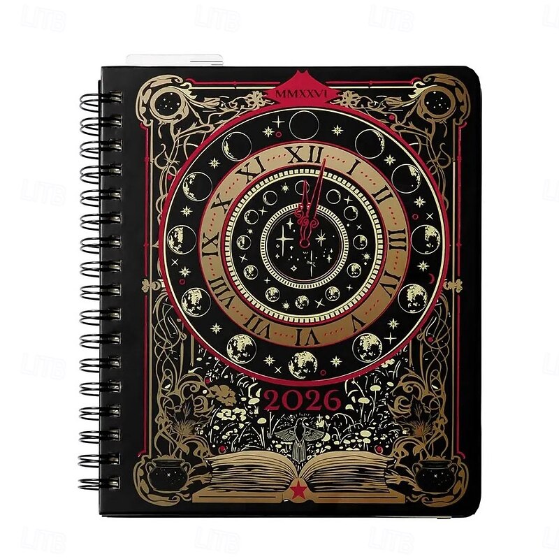 Waiting for the Night 2026 Spiral Wall Calendar, Dated January-December 2026, 12 Unique Monthly Spreads, Gothic Tarot Card-Inspired Artwork - Main Image