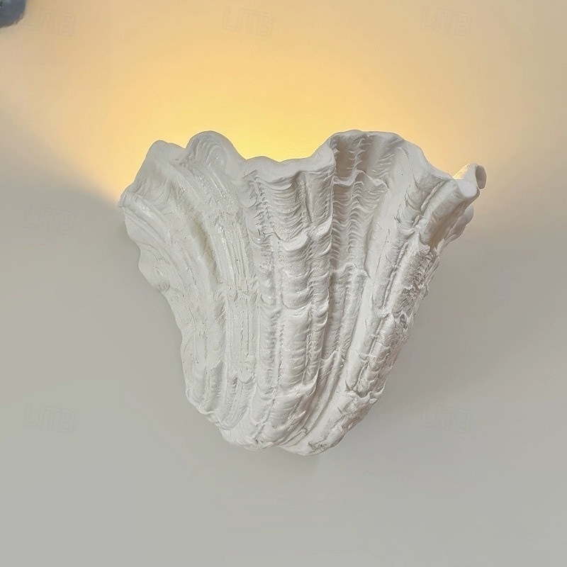 Shell Gypsum Wall Lamp LED E27 Wabi-sabi Baroque Art Decorative Wall Mounted Bedroom