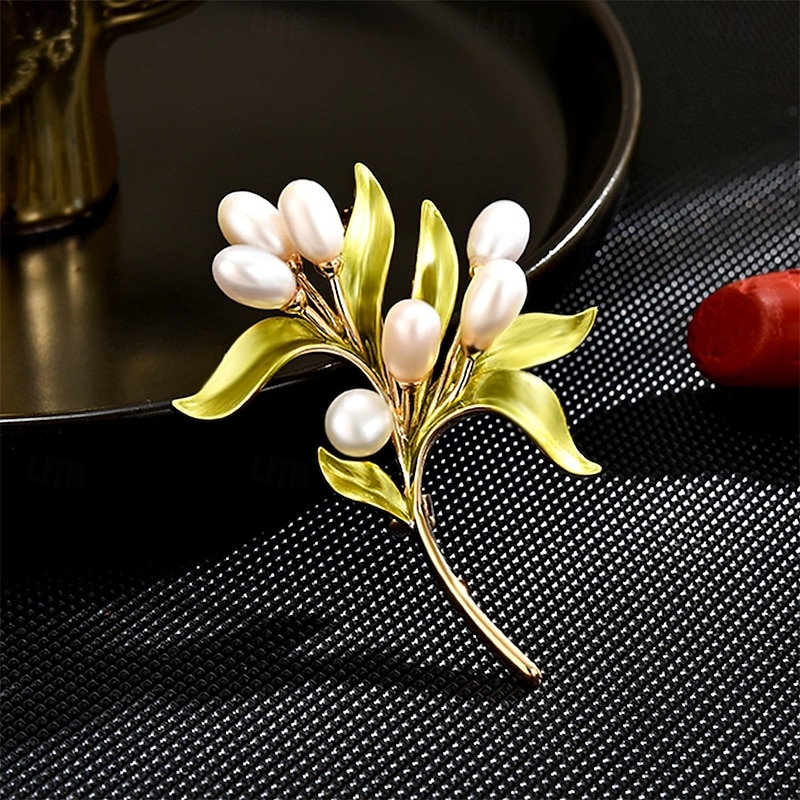 Brooches Classic Retro Geometrical Flower Elegant Fashion Personalized Simple Brooch Jewelry Green For Wedding Party Gift Engagement Prom Festival