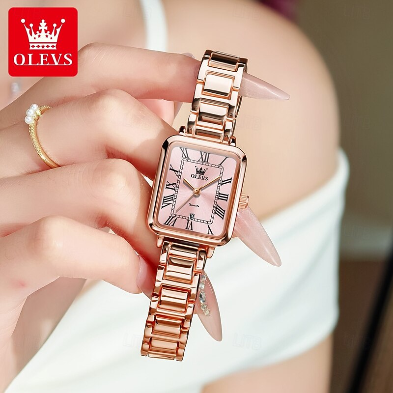 OLEVS 5641 Quartz Watch Woman Top Brand Original Waterproof Watch For Women Stainless Steel Strap Roman Scale Date Wristwatch2