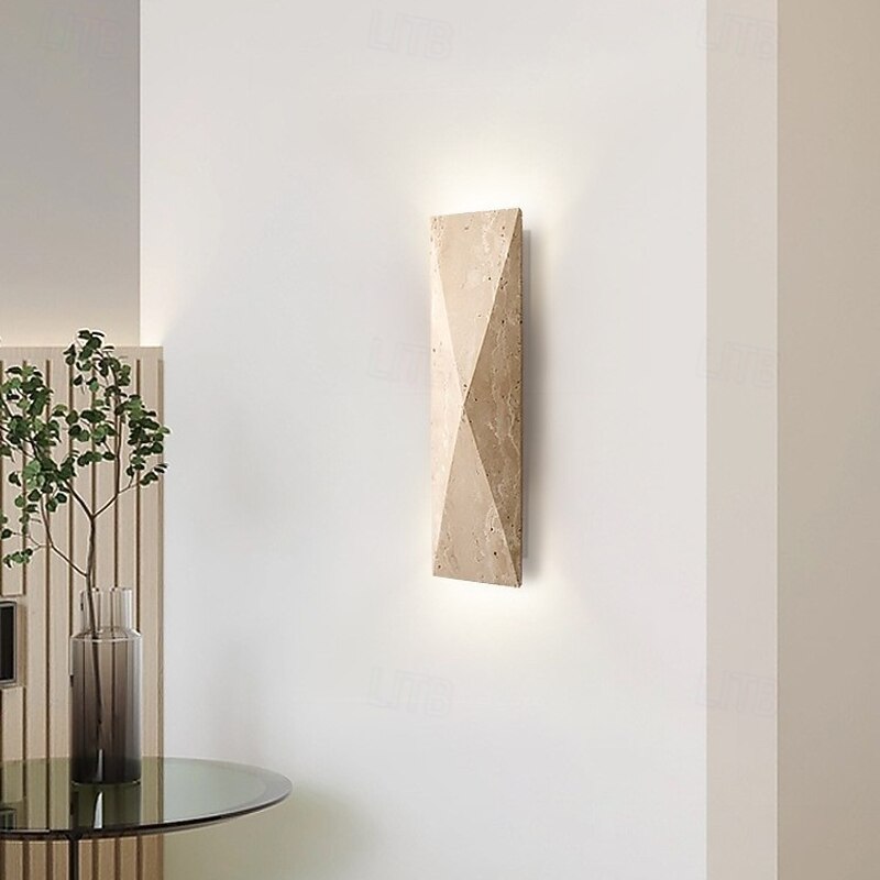 Modern Minimalist Outdoor/Indoor Rectangular Yellow Travertine LED Wall Sconce Lamp for Garden3