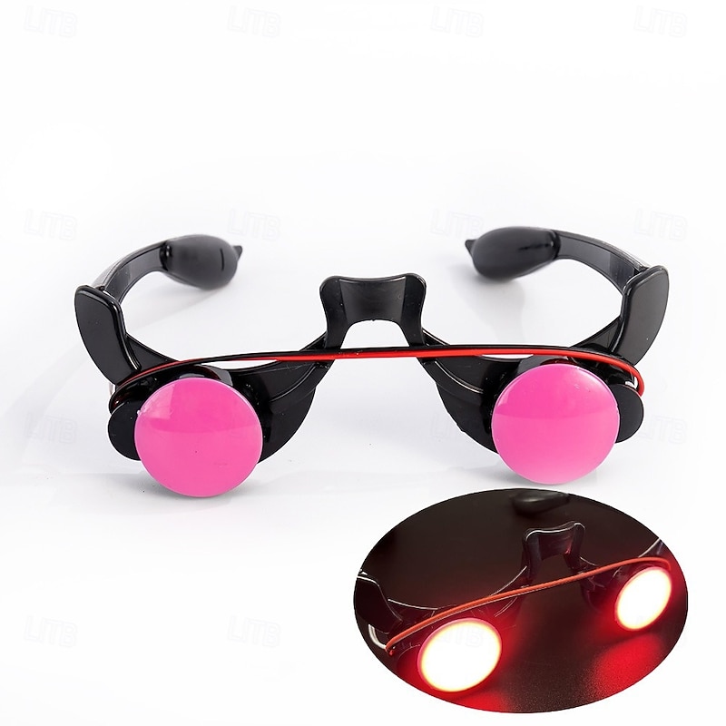 Glowing Red Eyes Glasses Scary Grim Reaper Cosplay Halloween Costume Accessories Light up Glasses Eyewear Rave Party Favors2