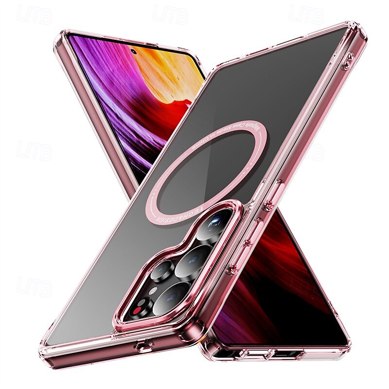 Phone Case For Samsung Galaxy S25 Ultra Plus S24 Ultra Plus S23 Ultra Plus A56 A16 Back Cover Magnetic Adsorption Translucent Magnetic Shockproof TPU PC3