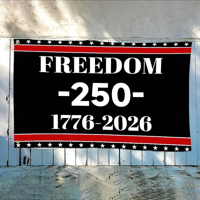 US 250 Anniversary Flag 3x5 Ft America 1776-2026 American Map 250th Anniversary Patriotic Stars Yard Signs Party Supplies Hanging Decor for Room House Welcome Photo Backdrop2