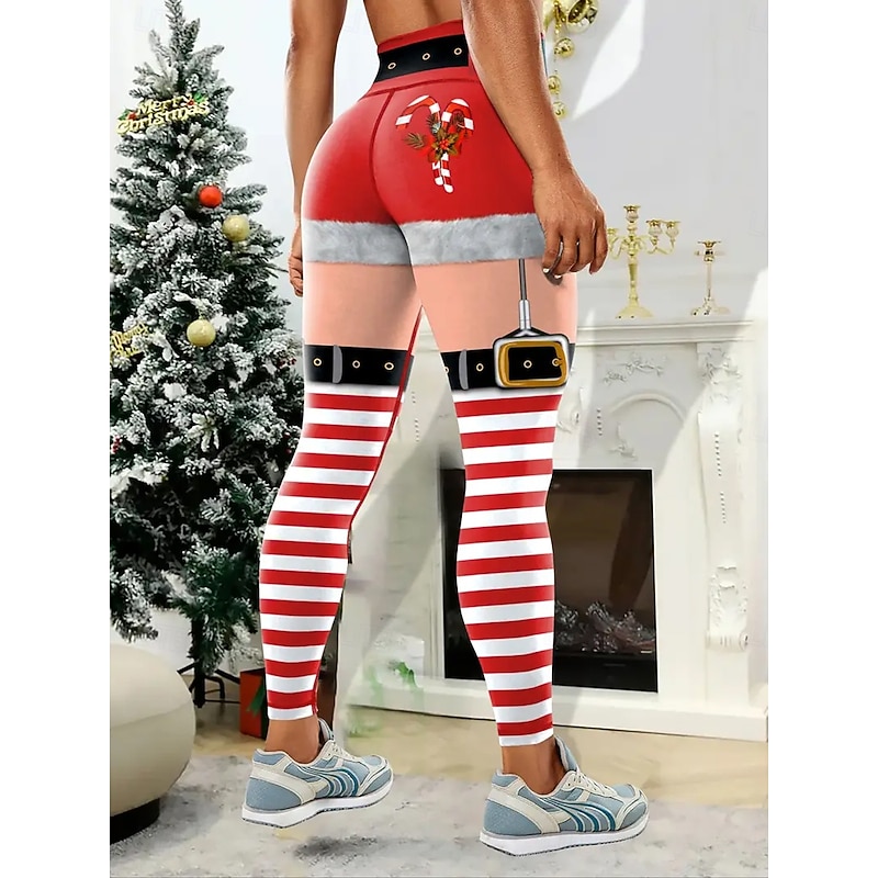Women's Leggings Vacation Vintage Fashion Full Length High WaistPantsUgly Christmas Graphic Novelty Printing Thermal Warm Soft Breathable Stretchy Formal Outdoor Vacation Black Red Green Spring Fall2