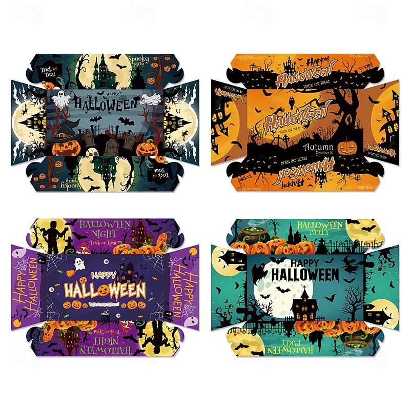 12 Pcs of Decorative Food Trays with Spooky Designs - Perfect for Your Haunted Soiree3