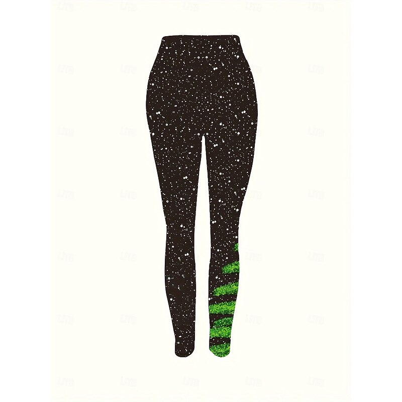 Women's Leggings Vacation Vintage Fashion Ankle-Length High WaistPantsUgly Christmas Graphic Christmas Printing Thermal Warm Soft Breathable Stretchy Formal Outdoor Vacation Black Summer Spring Fall3