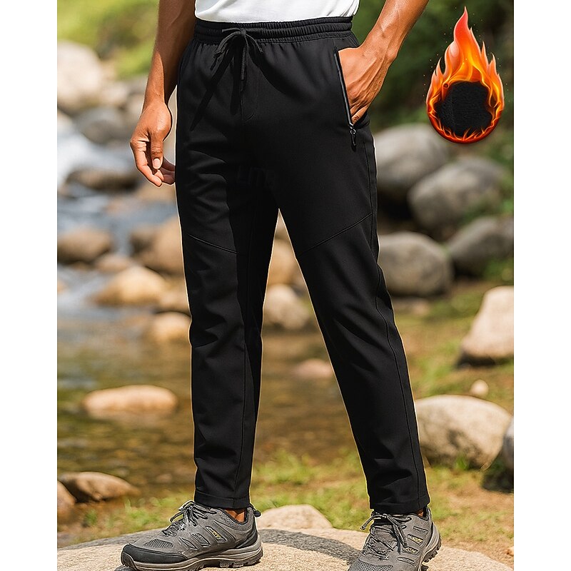 Men's Hiking Pants Trousers Waterproof pants Softshell Pants Winter Outdoor Regular Fit Waterproof Windproof Bottoms Pocket Elastic Waist Black Blue Spandex Camping / Hiking Running S M L XL XXL