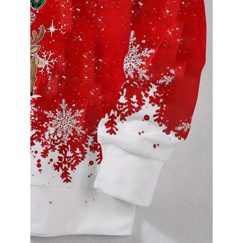 Women's Pullover Sweatshirt Hoodies Graphic Christmas Ugly Christmas Classic Casual Festival Long Sleeve Crew Neck Round Neck Regular Tops Casual Holiday Print Red Fall Winter4
