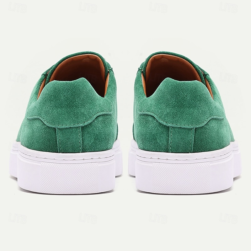 Green Men's Casual Sneakers – Lightweight Low-Top Lace-Up Shoes for Fashion, Daily Wear, Travel and Weekend Outings4