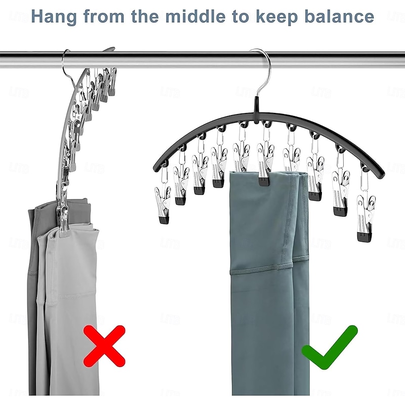 2/4 Pack Legging Organizer for Closet Metal Yoga Pants Hangers 10 Clips Holds 20 Leggings, Space Saving Hanging Closet Organizer w/Rubber Coated Closet Organizers and Storage, Pink4