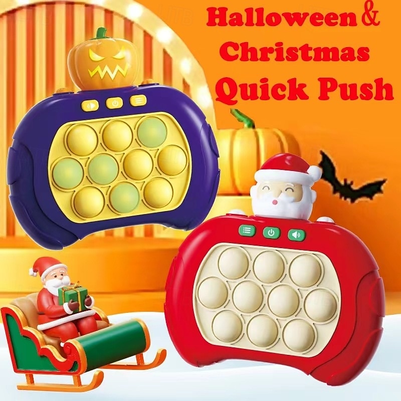 Halloween Pop Game Fidget Toys for Kids and Adults Quick Push Pop Puzzle Light up Fidget Toy 8-12 Fast Push Bubble Sensory Toys for Kids Ages 3-122