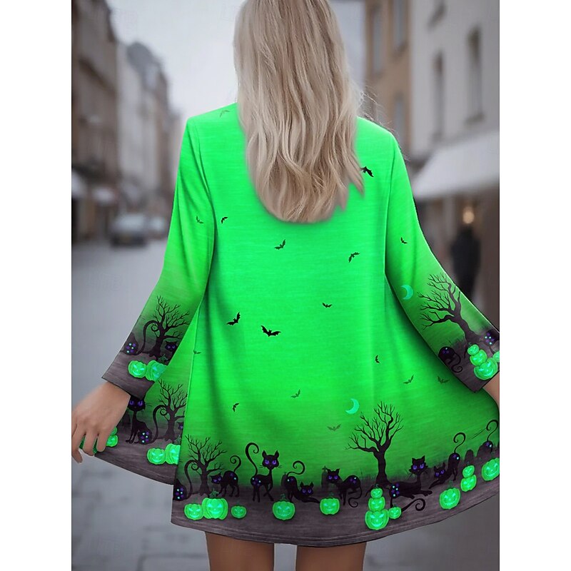 Halloween Women's Casual Jacket Pumpkin Warm Comfortable Irregular Hem Open Front Elegant Vintage Modern Pumpkin Street Casual Daily Long Collarless  Long Sleeve Outerwear Blue Purple Orange Spring4