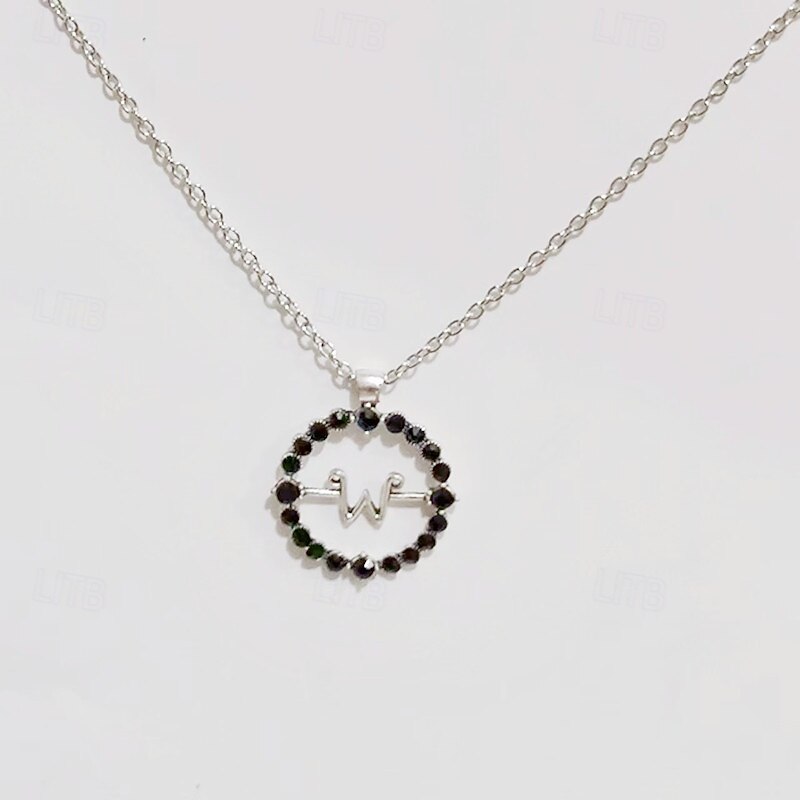 Gothic Necklace Merchandise for Party Birthday Rotating Letter W Necklace M Necklaces Wednesday Decorations Favors for Women2