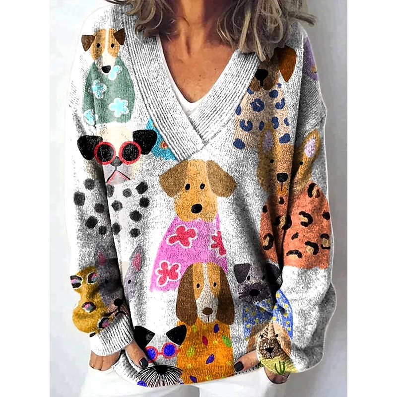 Women's Cardigan Cute Daily Floral Graphic Animal Ribbed V Neck Buttons Print Long Sleeve Regular Tops Knit Outdoor Weekend Pink Green Spring Fall2