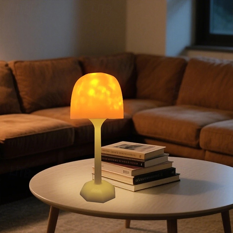 LED Water Ripple Atmosphere Light High Footed Ocean Wave Projector Lamp Rechargeable Dimmable Touch Desk Lamp Romantic Desk Lamp3