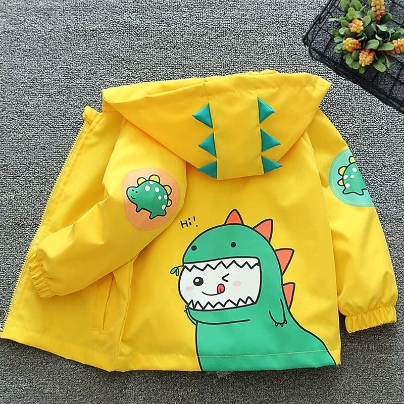 Kids Boys' Hiking Jacket Outdoor Jacket Outerwear Color Block Long Sleeve Zipper Pocket Comfort Windproof Breathable Coat Outdoor Fashion Daily Earth Yellow Orange Spring Fall 4 years+