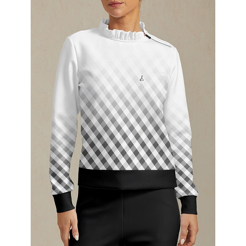 Women's Golf Pullover Sweatshirt Black Long Sleeve Top Ladies Golf Attire Clothes Outfits Wear Apparel4