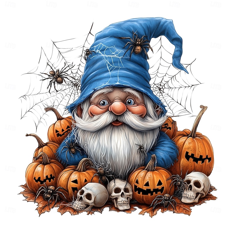 Halloween Gnome Pumpkin Toilet Sticker, Funny Toilet Seat Cover Decal, Spooky Bathroom Wall Decor for Halloween Party2