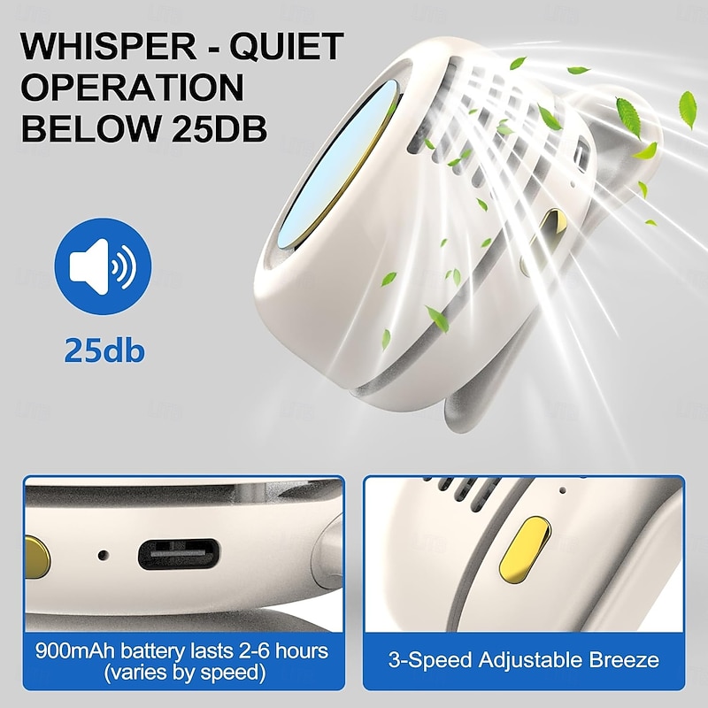 Mini Waist Clip Fan Portable Hanging Neck Fan Handheld Bladeless Electric Fan USB Rechargeable Personal Cooling Fan For Outdoor3