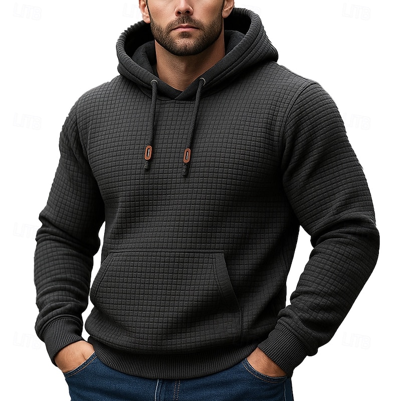 Men's Hoodie Full Zip Hoodie Black Khaki Light Grey Dark Gray Hooded Plain Zipper Pocket Work Sports & Outdoor Casual Streetwear Cool Casual Fall Spring &  Fall Clothing Apparel Hoodies Sweatshirts