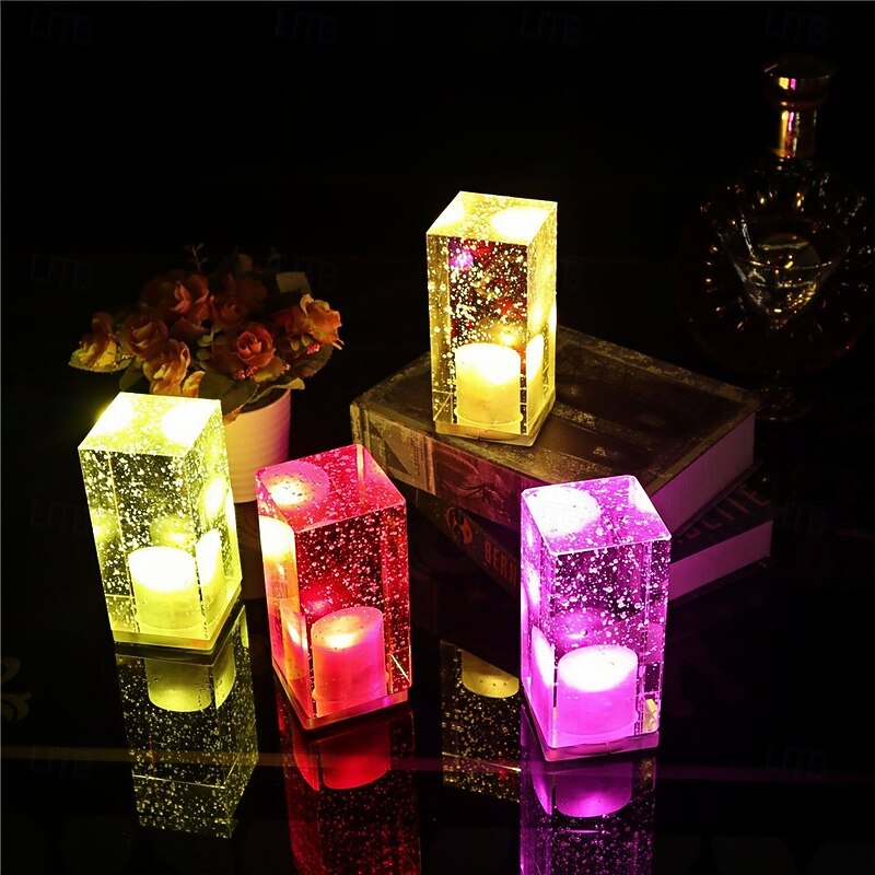 Led Acrylic Crystal Bubble Charging Creativity Personalized Restaurant Ktv Atmosphere Table Lamp Bedside Lamp Small Night Light Decorative Table Lamp Usb Charging  1PC2