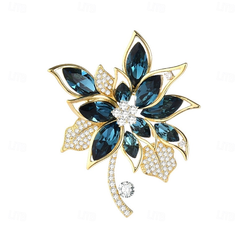 Brooches Classic Retro Flower Elegant Fashion Personalized Simple Brooch Jewelry Blue For Wedding Party Gift Engagement Prom Festival4