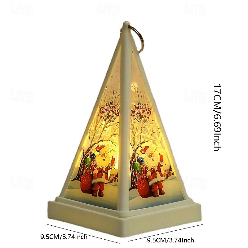 1 Pc 17 * 9.5CM Christmas LED electronic candle light, hand-held lantern pendant light, indoor and outdoor gathering table decoration light, small night light, AAA battery2