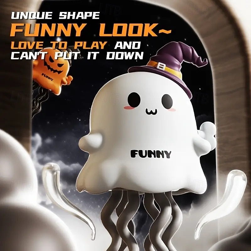 Christmas & Halloween Magical Dancing Robot Toy with Obstacle-Avoidance Automatic Spinning Dancing Ghosts with Expressive Eyes & Flailing Arms Novelty Collectible Gift Ideal for Kids & Adults3