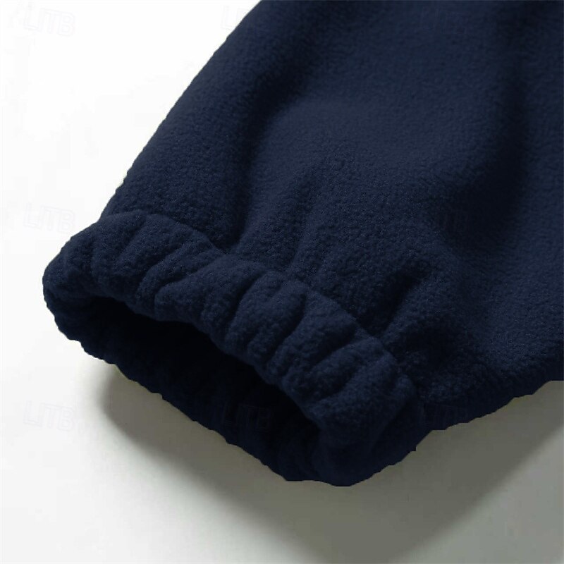 Men's Sweatshirt Fleece Sweatshirt Quarter Zip Sweatshirt Black Army Green Navy Blue Coffee Half Zip Color Block Patchwork Sports & Outdoor Daily Holiday Polyester Streetwear Basic Casual Fall Winter4