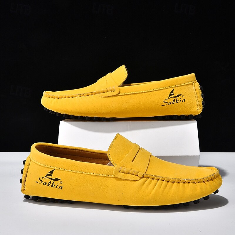 Men's Yellow Loafers Lightweight Slip-On Driving Moccasins Casual Fashion Shoes for Summer Travel, Beach Outings, Parties and Everyday Style3