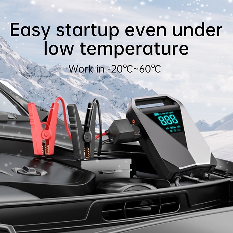 Car Jump Starter All-in-one Inflatable Pump 8000mah Portable Charger Auto Starting Device Emergency Car Battery Starter3