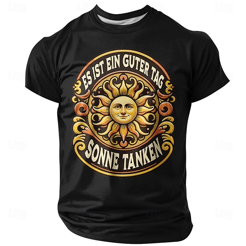 Men's Funny Slang German T Shirt Short Sleeve T shirt 3D Print Crew Neck Shirt Fashion Daily Street Daily Black Yellow Red Summer Spring Clothing Apparel S M L XL XXL XXXL2