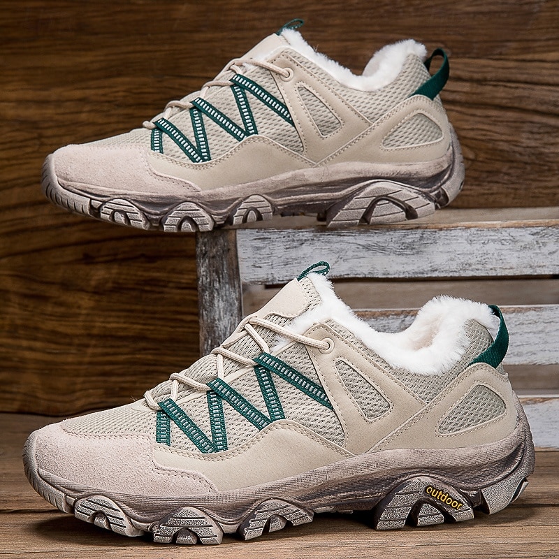 Men's Waterproof Warm Outdoor Hiking Sneakers with Fur Lining, Non Slip Lightweight Trail Shoes for Winter Trekking, Camping and Daily Wear2